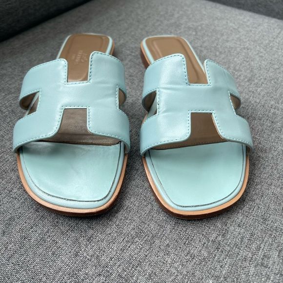 Hermes Oran Rare Baby Blue Sandals size 40 - Picture 2 of 16